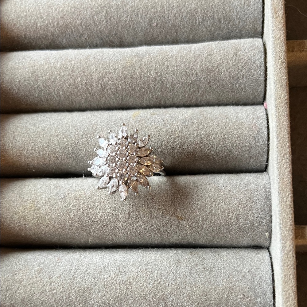 Elegant Silver Floral Ring